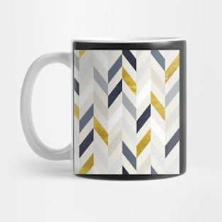 Modern Chevron in Blue and Gold Mug